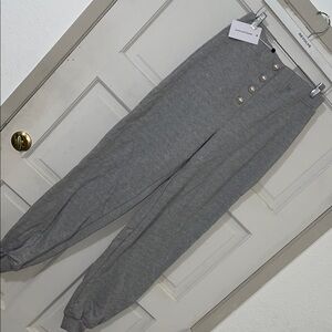 Lovers + Friends Gray Buttoned Joggers